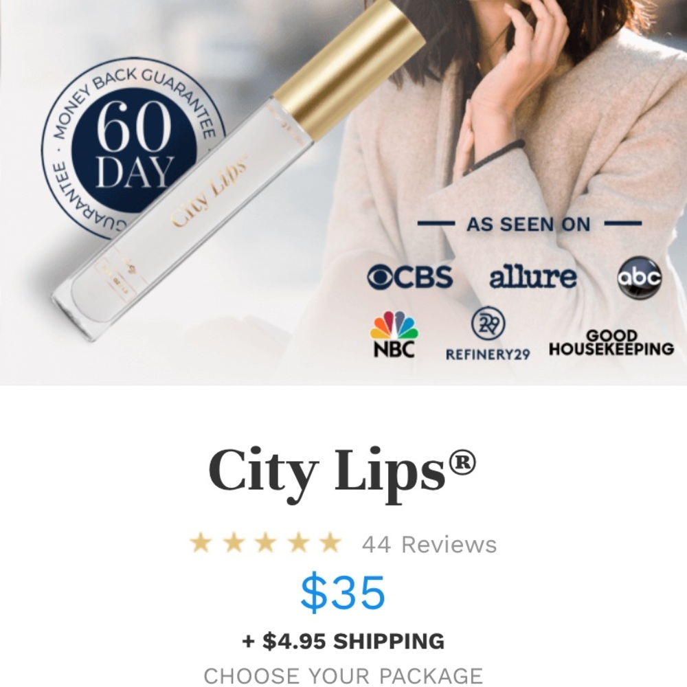 NIB City lips plumping lip gloss